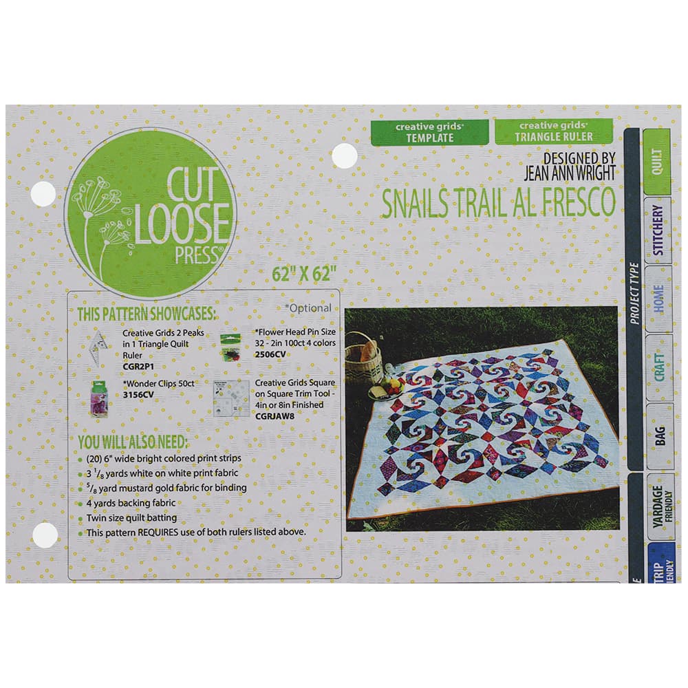 Snails Trail Pattern Snails Trail Al Freso Quilt Pattern - Cut Loose Press