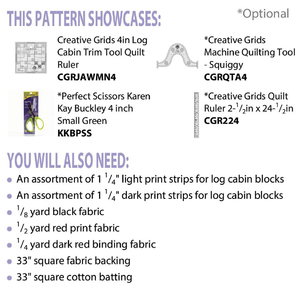 Cut Loose Press, Liberty Logs Wall Hanging Pattern image # 75307