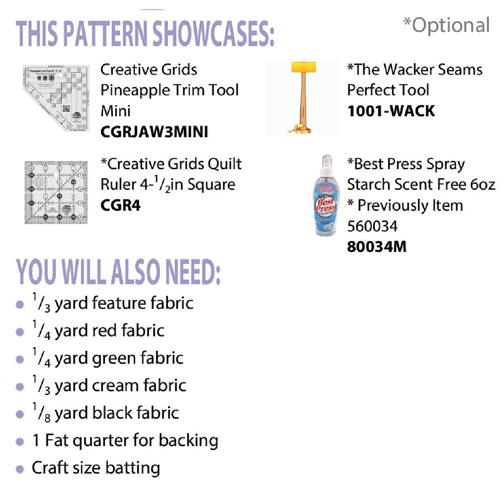 Cut Loose Press, Mini Pineapple Table Topper Pattern image # 70843