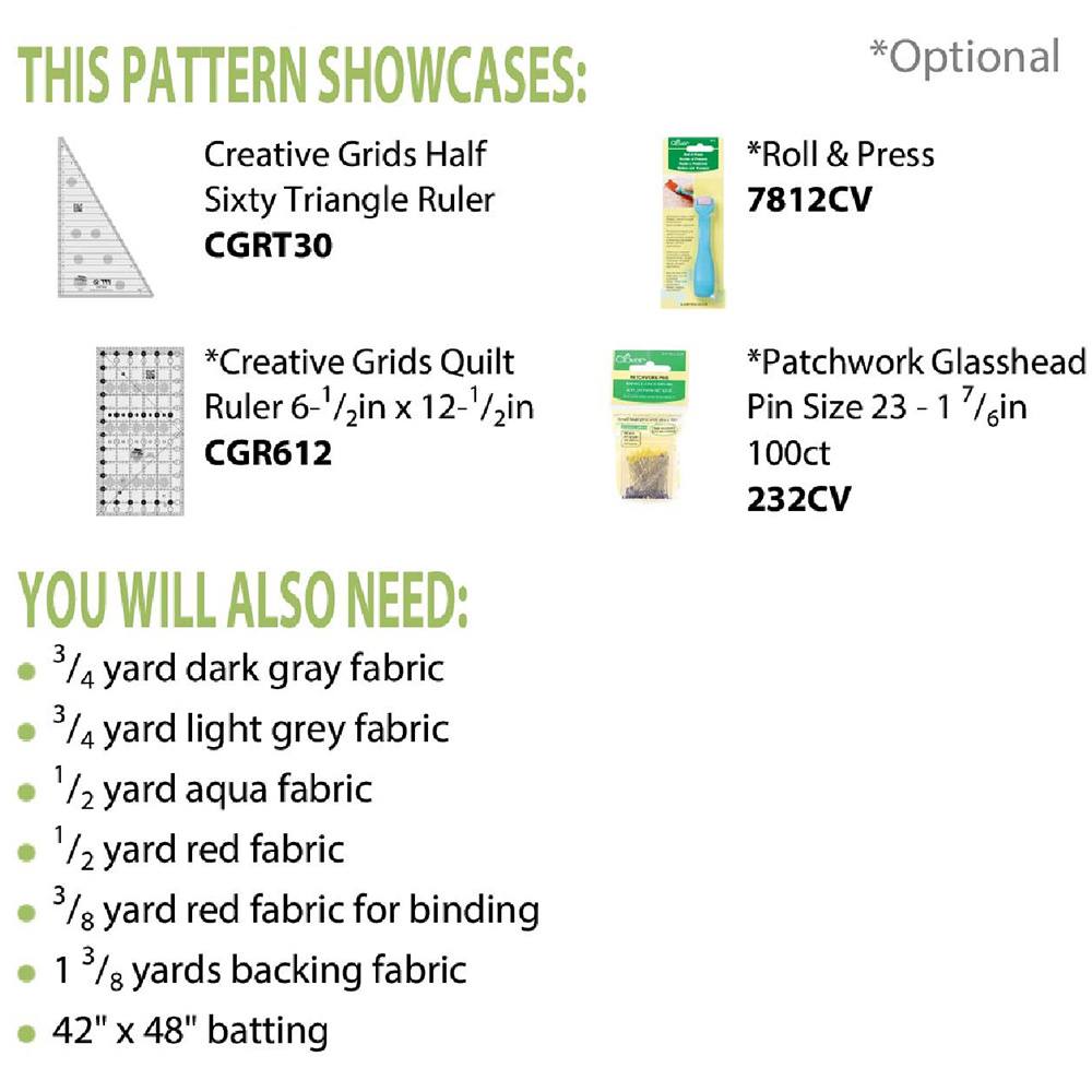 Cut Loose Press, Pinwheel Hexagons Wall Hanging Pattern image # 75306