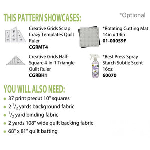 Scrap Crazy Bear Paw Quilt Pattern - Cut Loose Press image # 51933