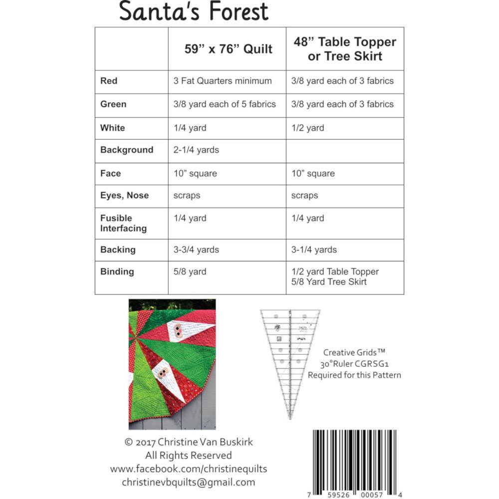 Santa's Forest Quilt and Tree Skirt Pattern image # 57074
