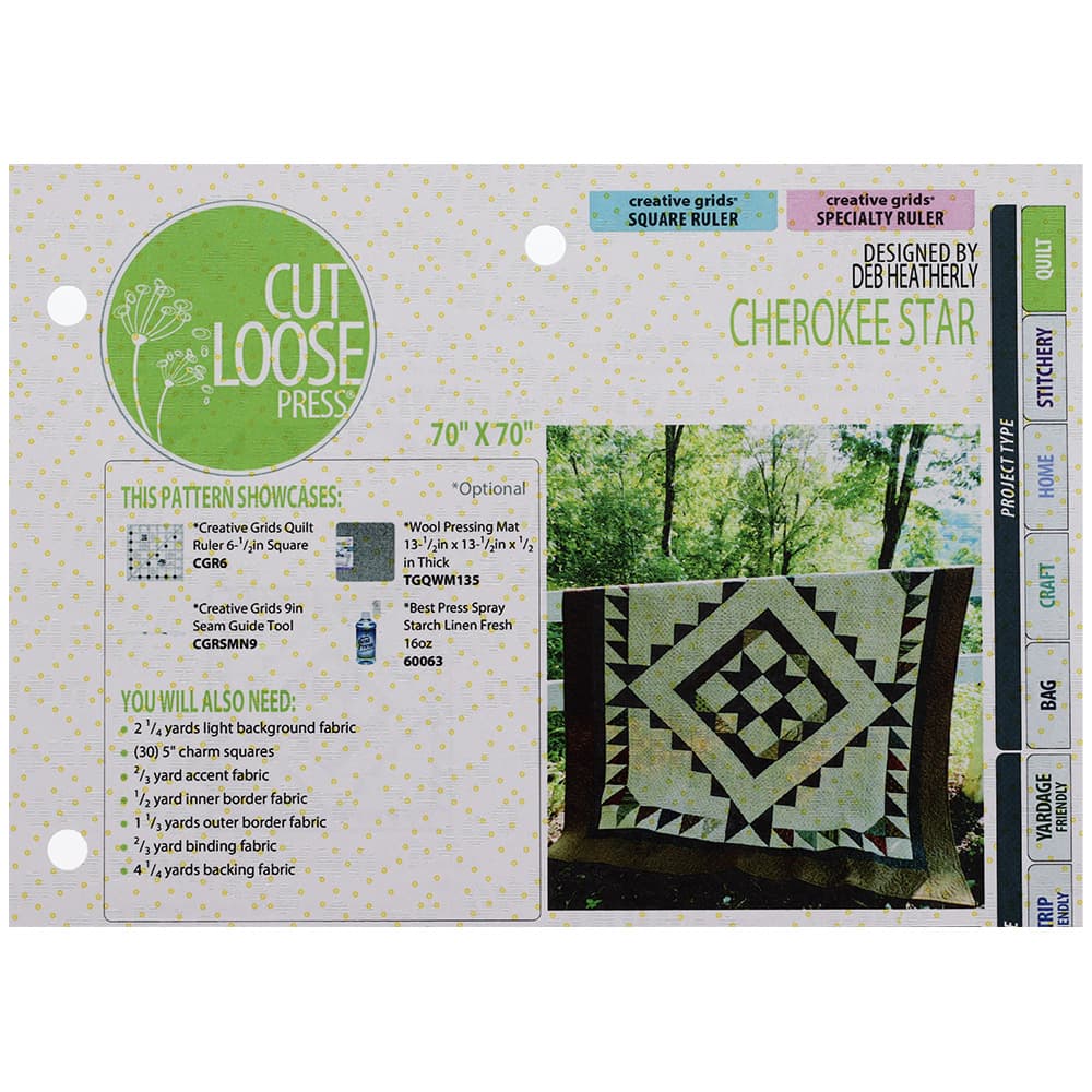 Cut Loose Press, Cherokee Star Quilt Pattern image # 96759