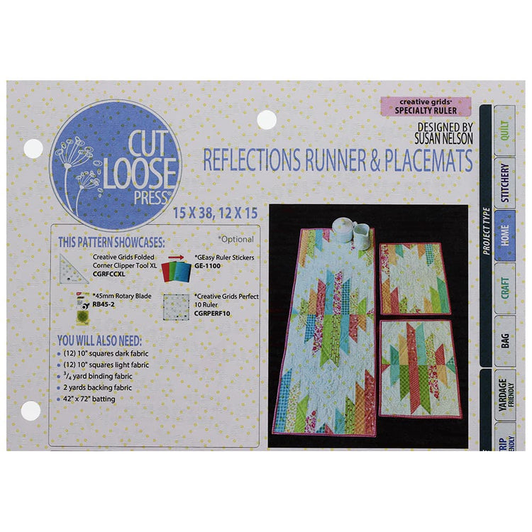 Cut Loose Press Reflections Runner & Placemats Pattern image # 96765