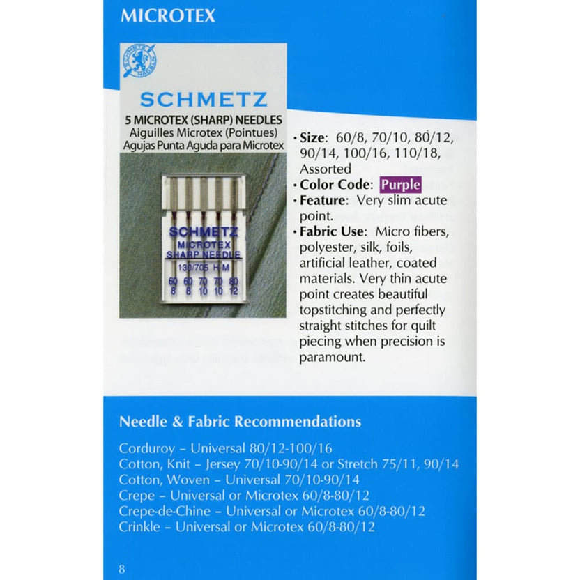 Schmetz Sewing Machine Needle ABC Pocket Guide