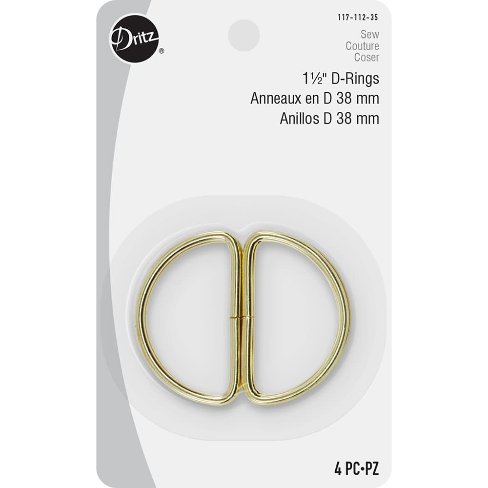Dritz 1-1/2" D-Rings (Gold), 4pk image # 93137