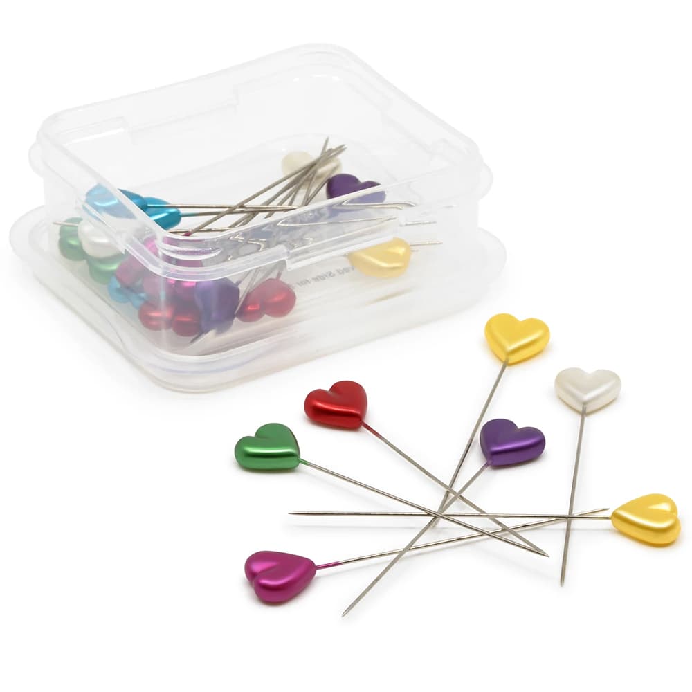 Heart Pearlized Pins - 35pk image # 92511