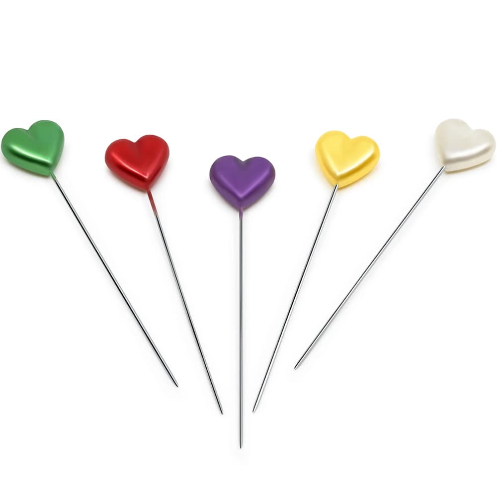 Heart Pearlized Pins - 35pk image # 92505