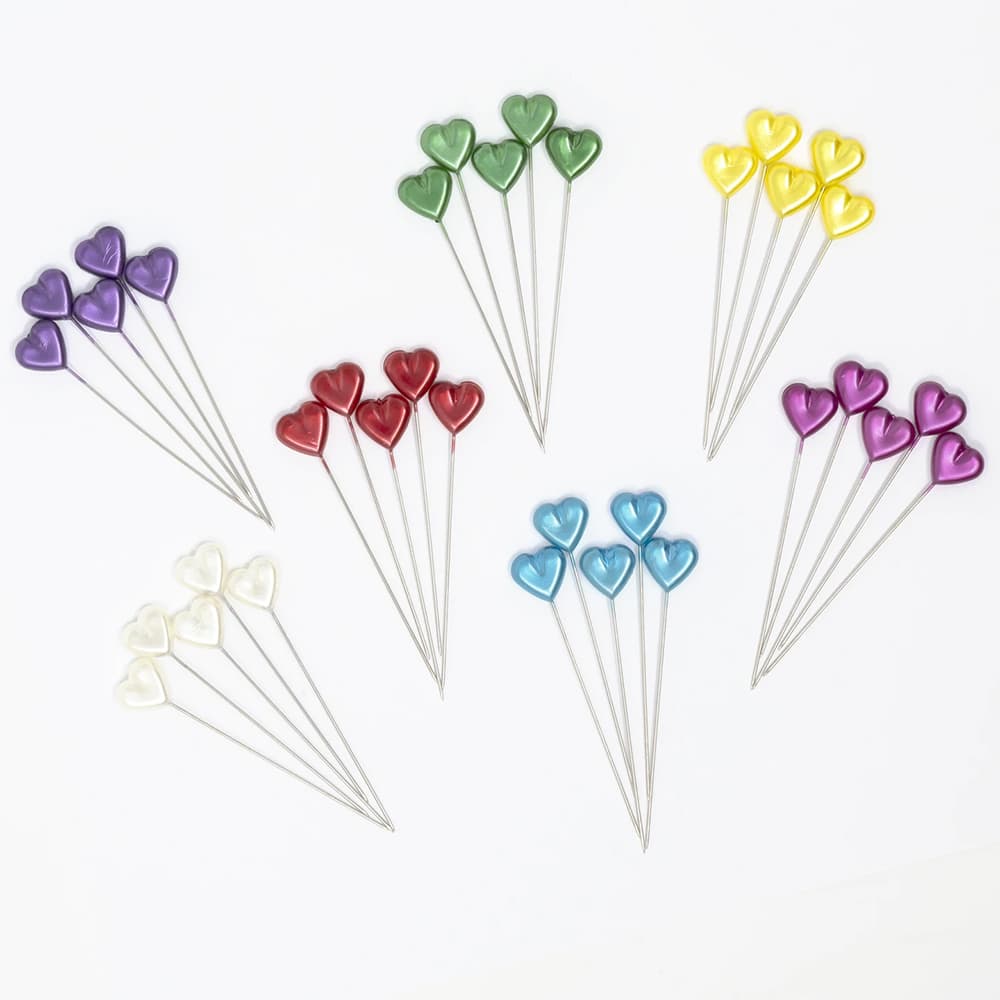 Heart Pearlized Pins - 35pk image # 92507