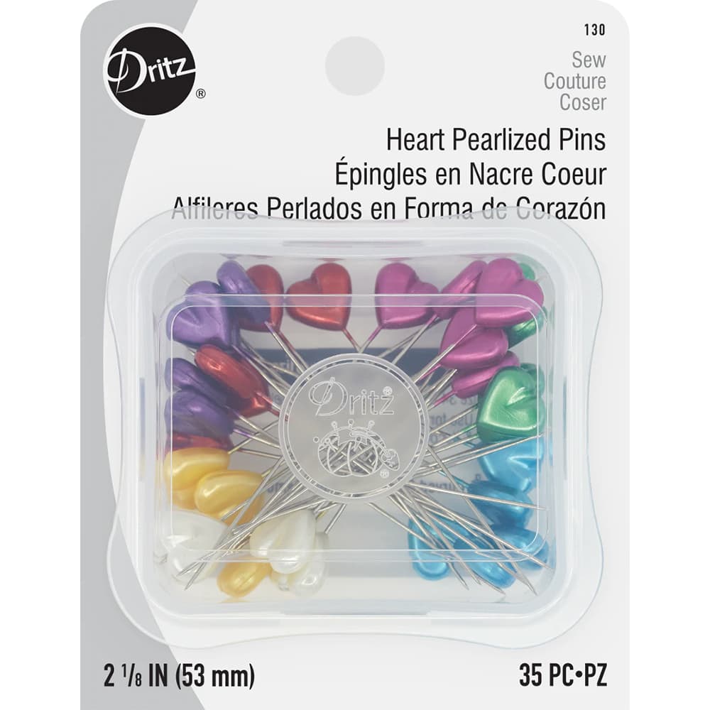 Heart Pearlized Pins - 35pk image # 92506