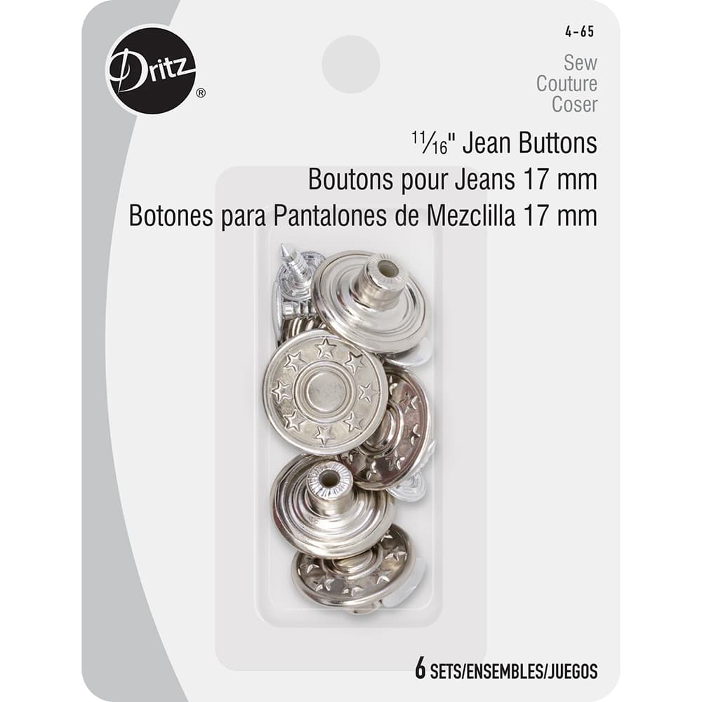 Jean Button Machine No-Sew Jean Buttons (6pk)