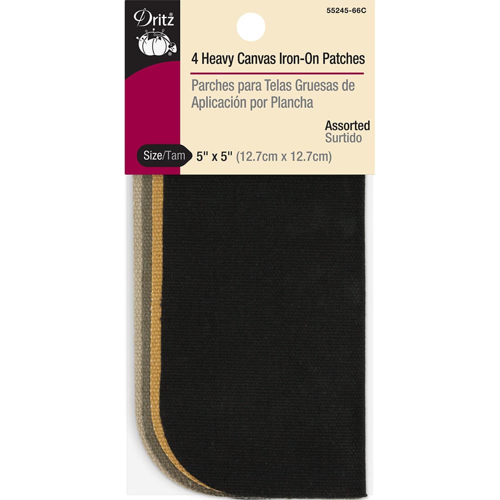 Canvas Iron-On Patches, Assorted Colors (4ct), Dritz image # 88188