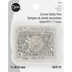 50Pk Curved Safety Pins (Size 1), Dritz image # 87877