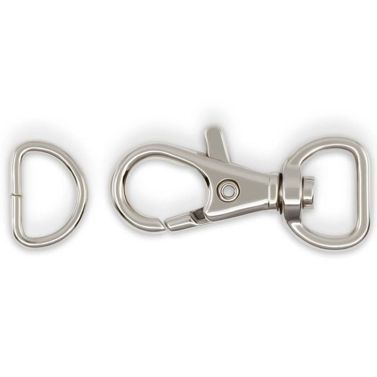 1/2in Swivel Hook and D-Ring Hardware Set - Silver image # 92913