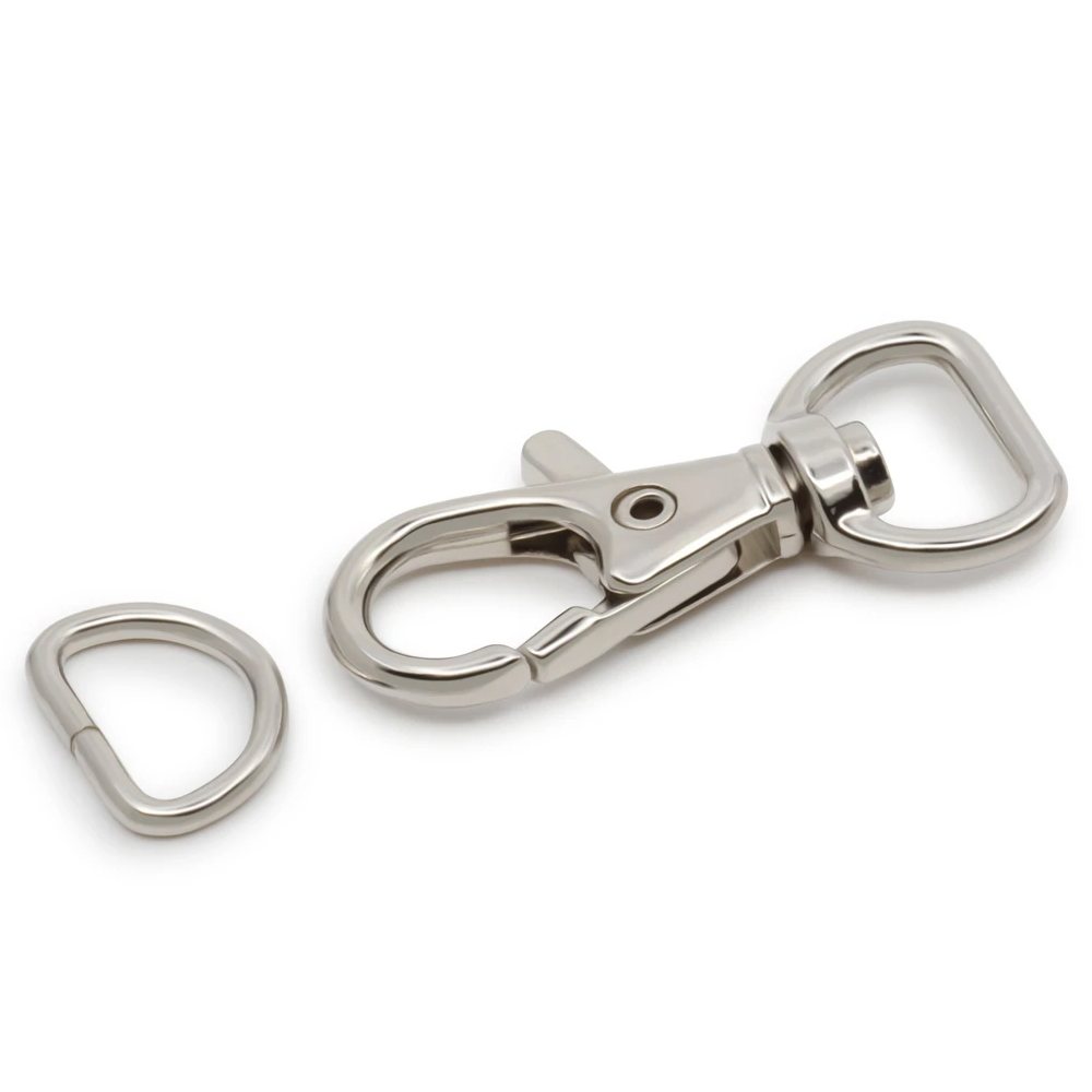 1/2in Swivel Hook and D-Ring Hardware Set - Silver image # 92917