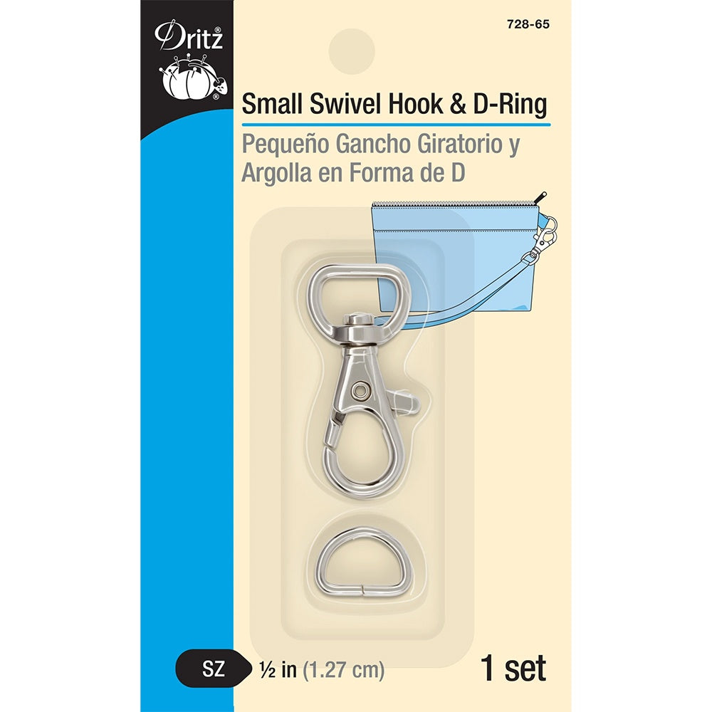 1/2in Swivel Hook and D-Ring Hardware Set - Silver image # 92912