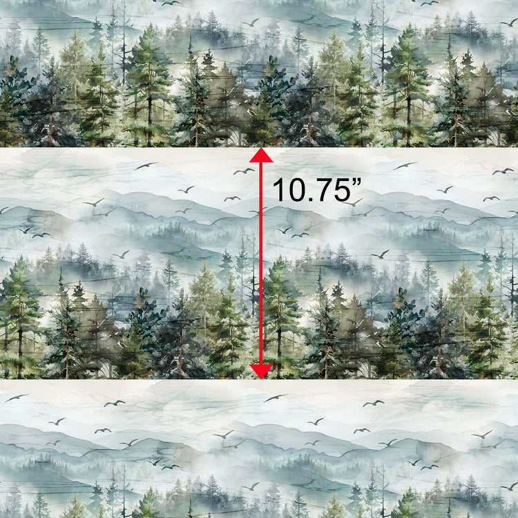 Altitude Fabric Collection - Border Stripe NCDP29155-43 shown in three horizontal bands 10.75" indicating the pattern repeat height