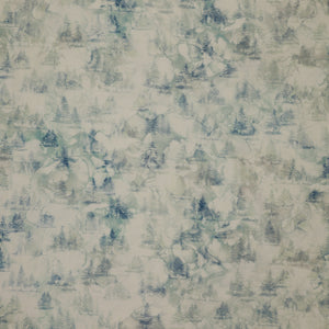 Altitude Fabric Collection - Mini Trees: Cream with misty blue-green evergreen trees and soft watercolor texture NCDP29157-10