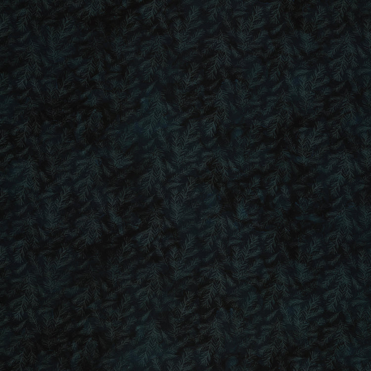 Altitude Fabric Collection - Pine Branches Navy: Dark with layered pine branches in navy and black NCDP29158-49
