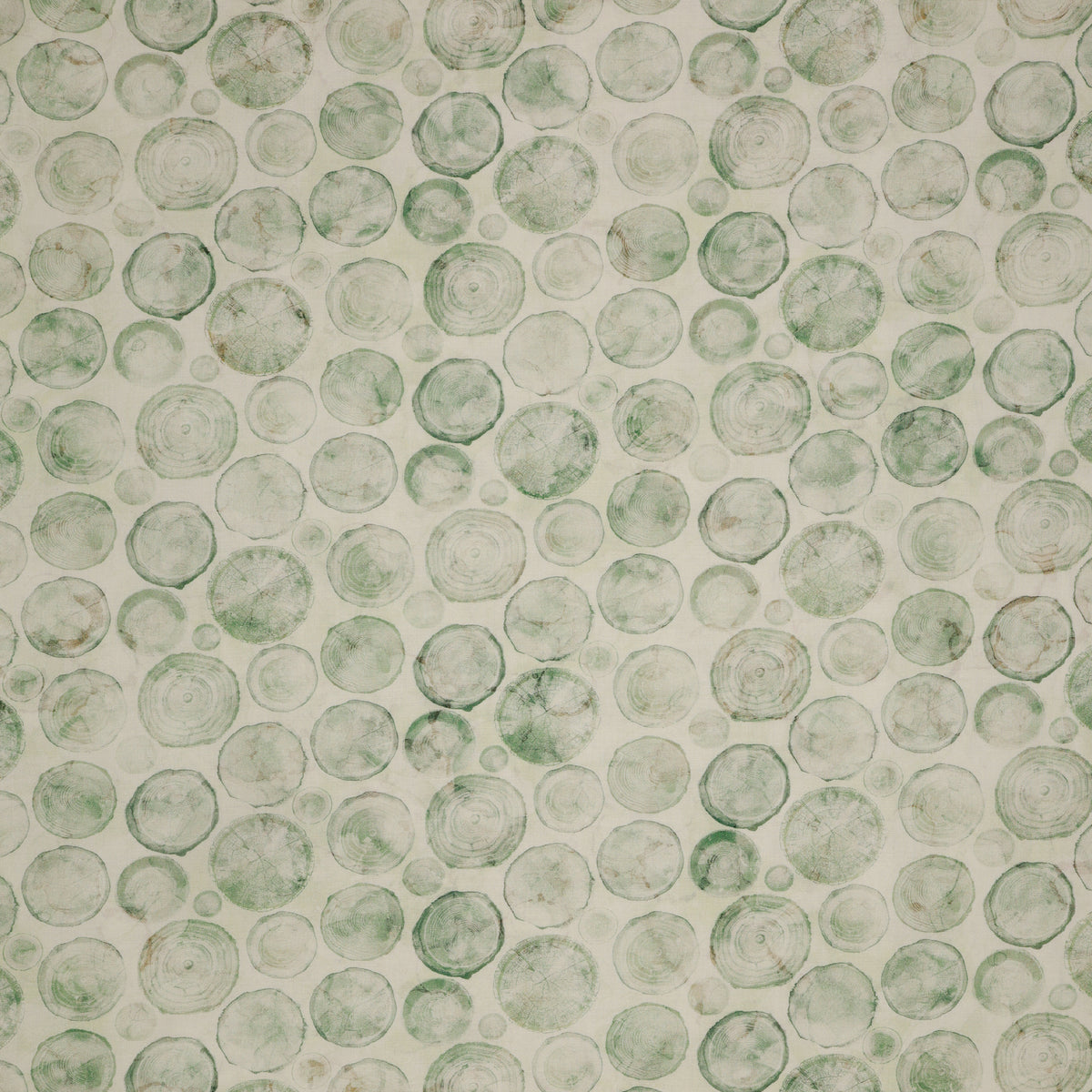 Altitude Fabric Collection - Crossgrain: Cream with soft green watercolor tree ring circles in varied sizes NCDP29161-10