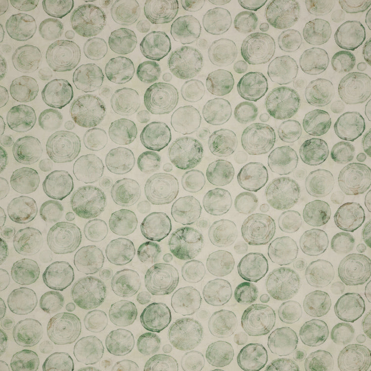 Altitude Fabric Collection - Crossgrain: Cream with soft green watercolor tree ring circles in varied sizes NCDP29161-10