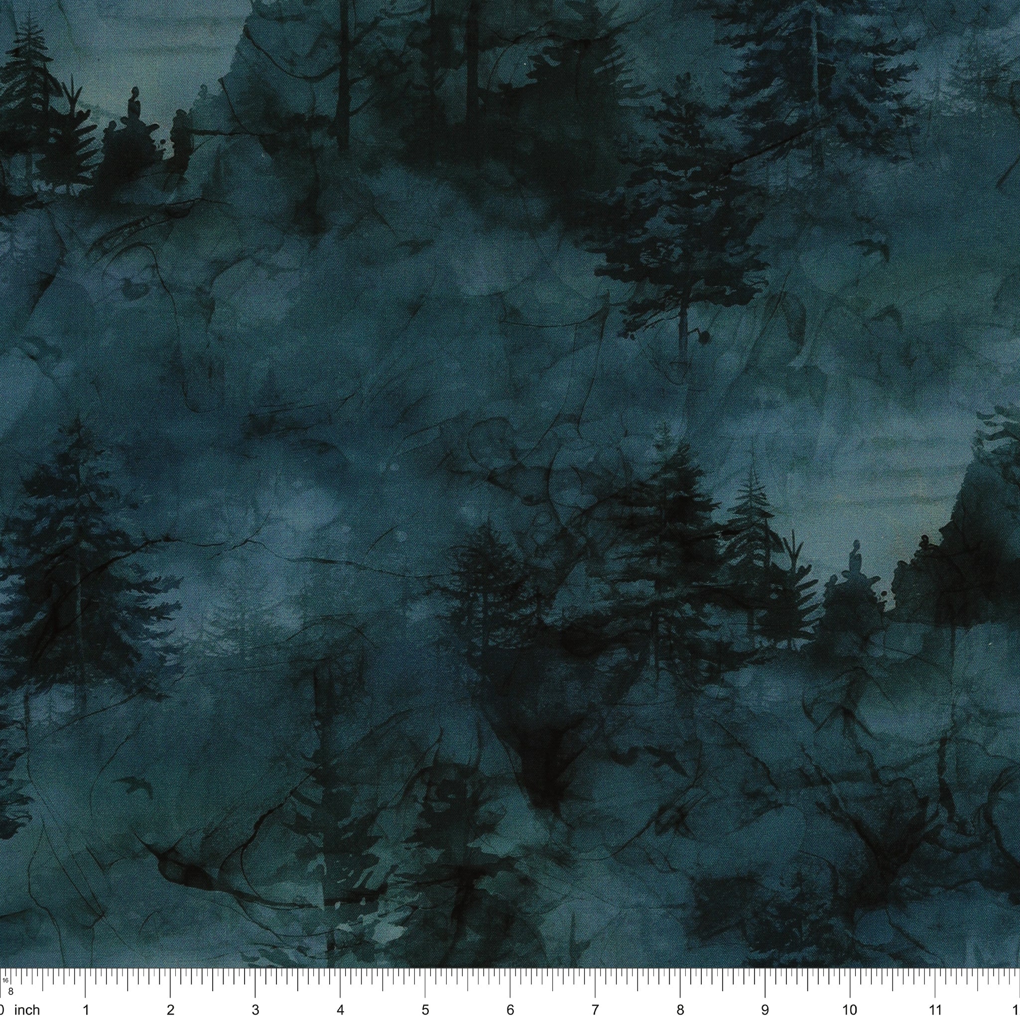 Altitude Fabric Collection - Tonal Trees: NCDP29163-47 with ruler for scale
