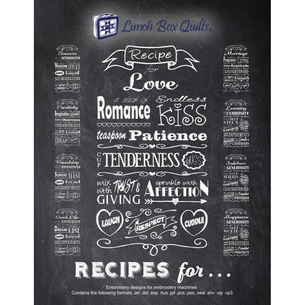 Recipes for Life Pattern with Embroidery CD - 9 Designs image # 47463