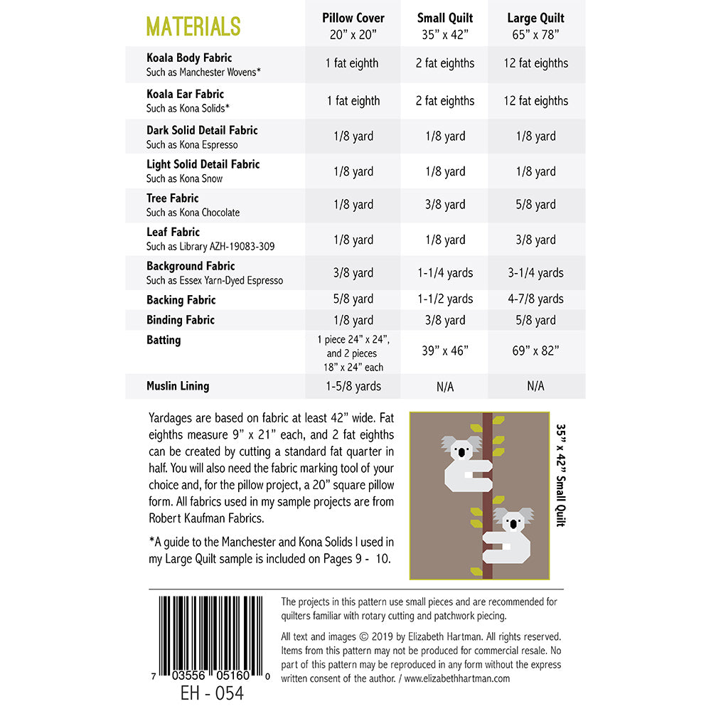 Koalas Quilt and Pillow Pattern image # 64431