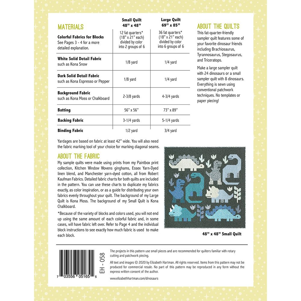 Dinosaurs Quilt Pattern image # 68751