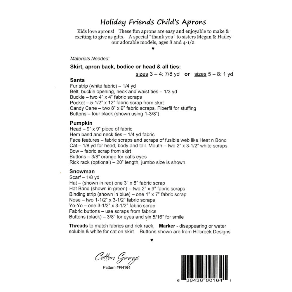 Holiday Friends Apron Pattern image # 55504