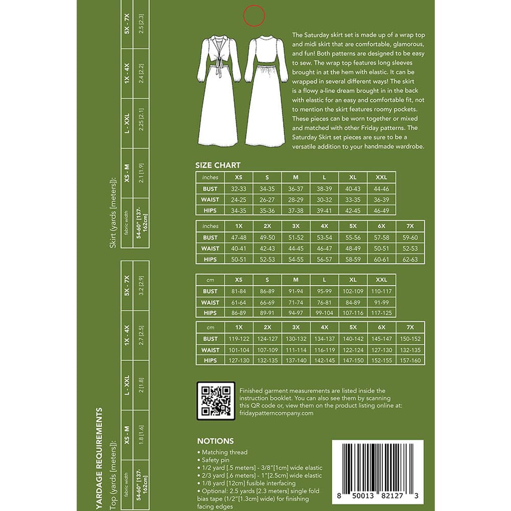 Friday Pattern Company - Saturday Skirt Set Pattern image # 109563