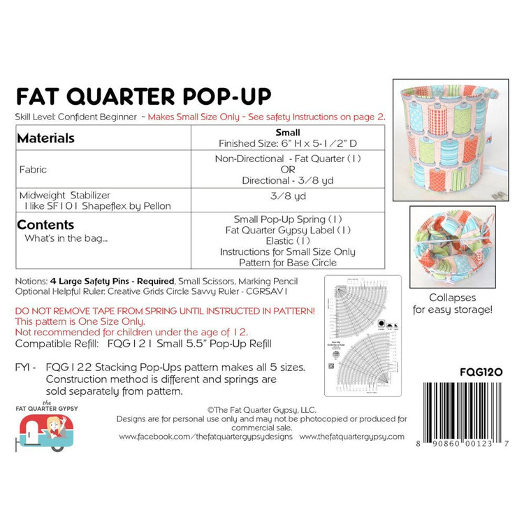 Fat Quarter Pop-Ups Pattern Kit image # 58715