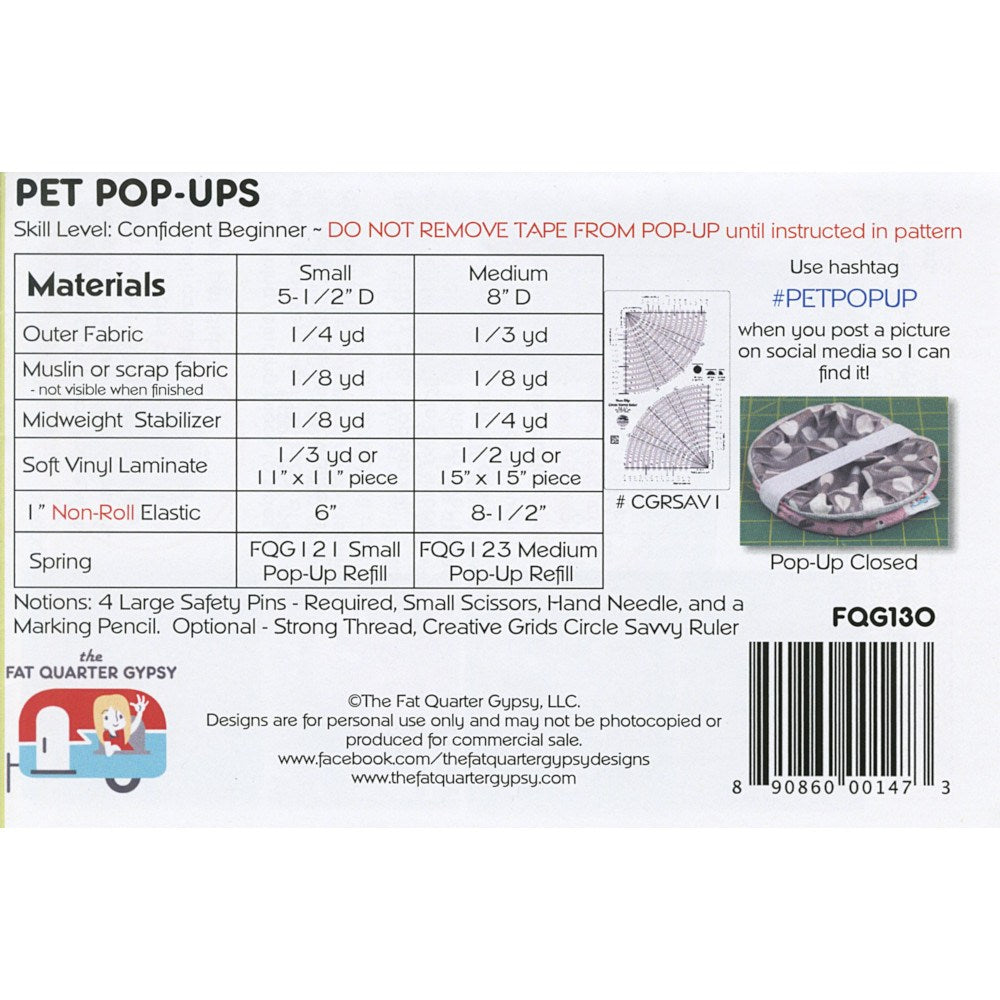 Pet Dishes Pop-Ups Pattern image # 58717