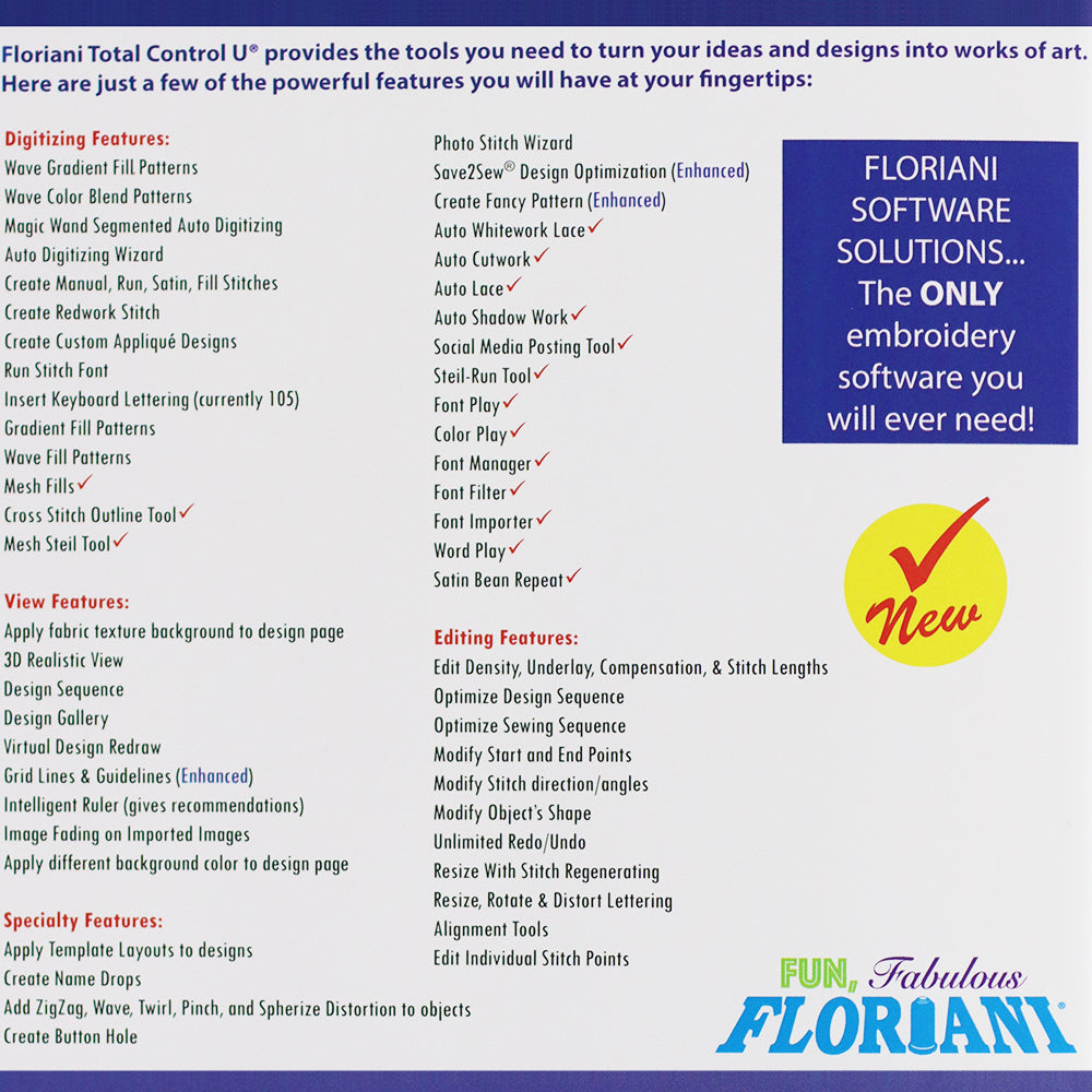 Floriani Total Control "U" Professional Embroidery Software image # 101871