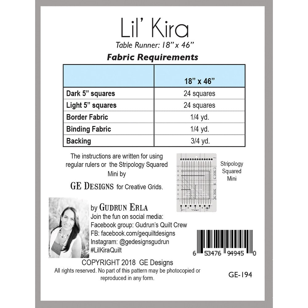 Lil' Kira Table Runner Pattern image # 46827