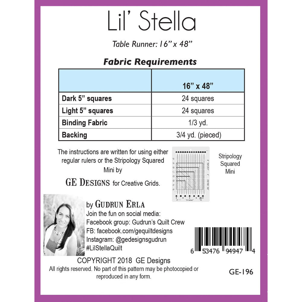 Lil' Stella Table Runner Pattern image # 46822