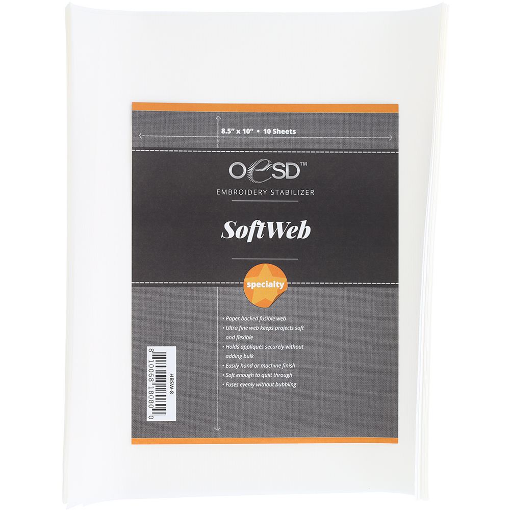 SoftWeb Ultra-Fine Fusible Web, 8.5" x 10" Sheets (10) image # 79385