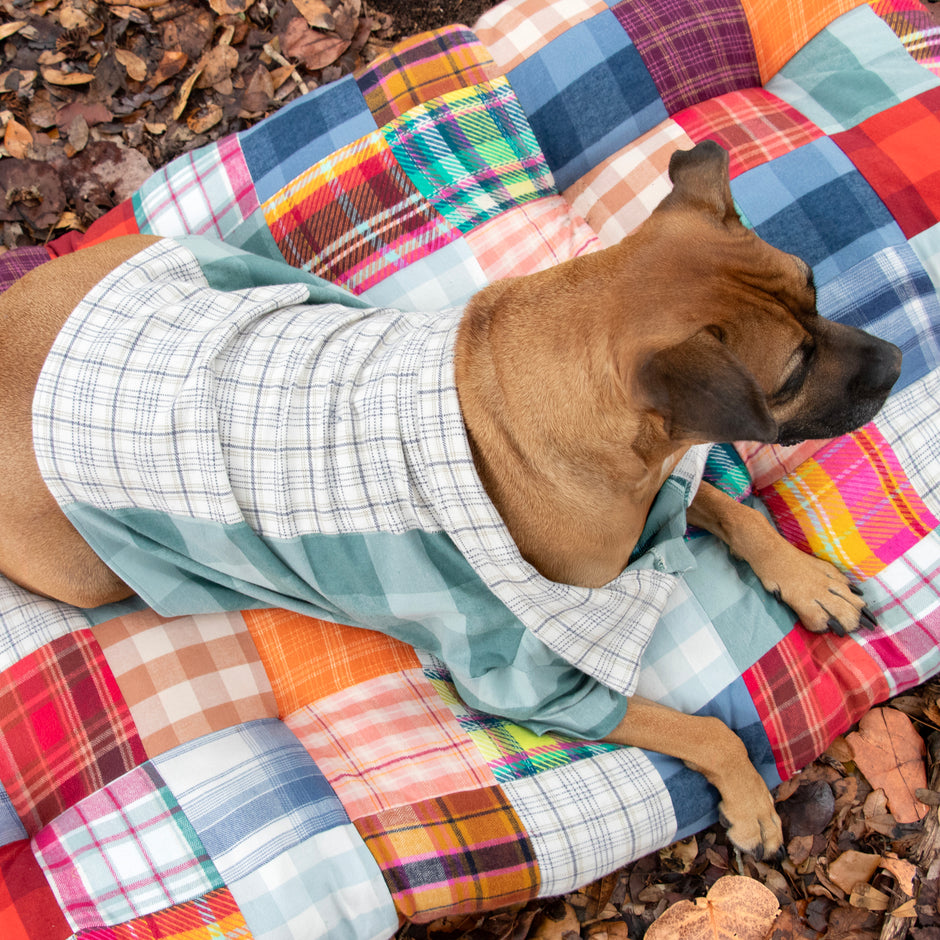 Highlands Flannel Fabric Collection - Dobby Crosshatch Plaid Spice