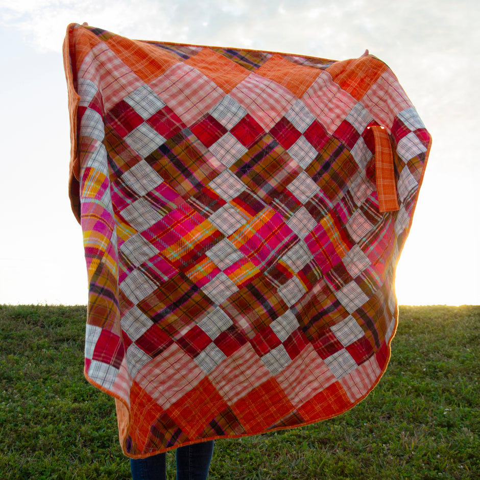 Highlands Flannel Fabric Collection - Dobby Crosshatch Plaid Spice