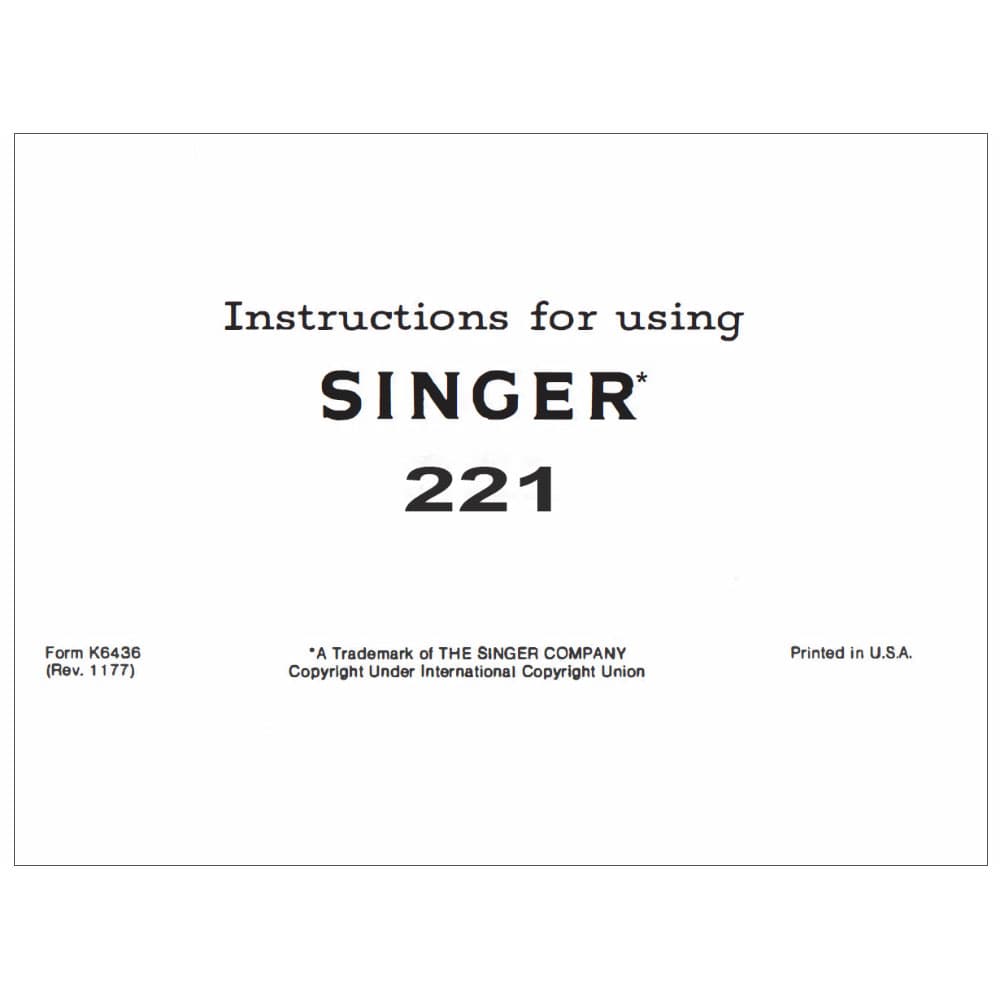 Alphasew 221 Instruction Manual, image # 114730