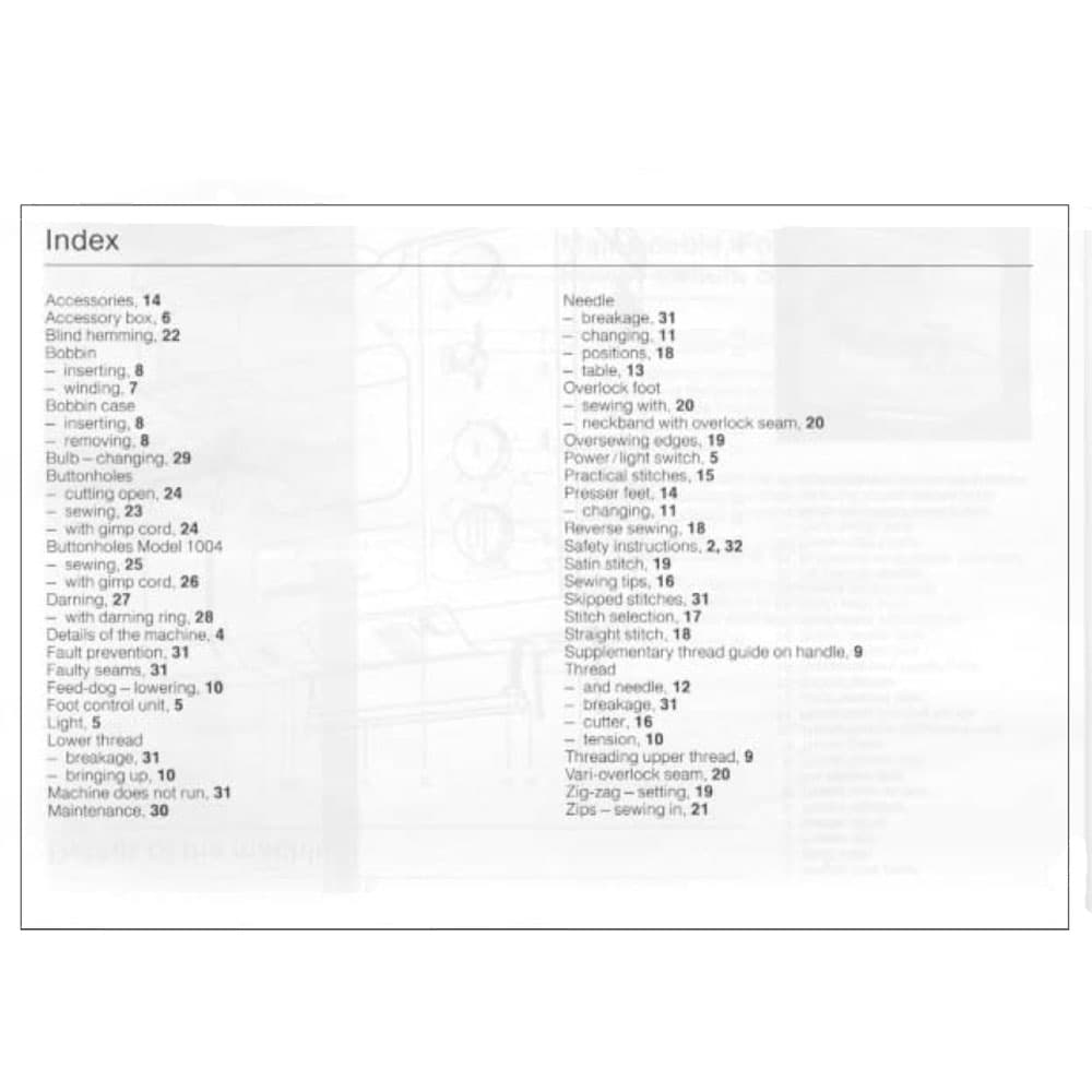 Bernina 1005 Instruction Manual image # 114809