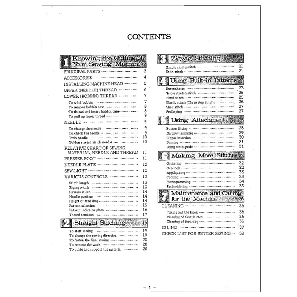 Brother 761 Instruction Manual