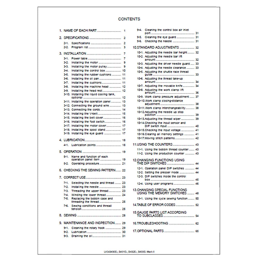 Brother LK3-B433E Mark II Instruction Manual image # 115342