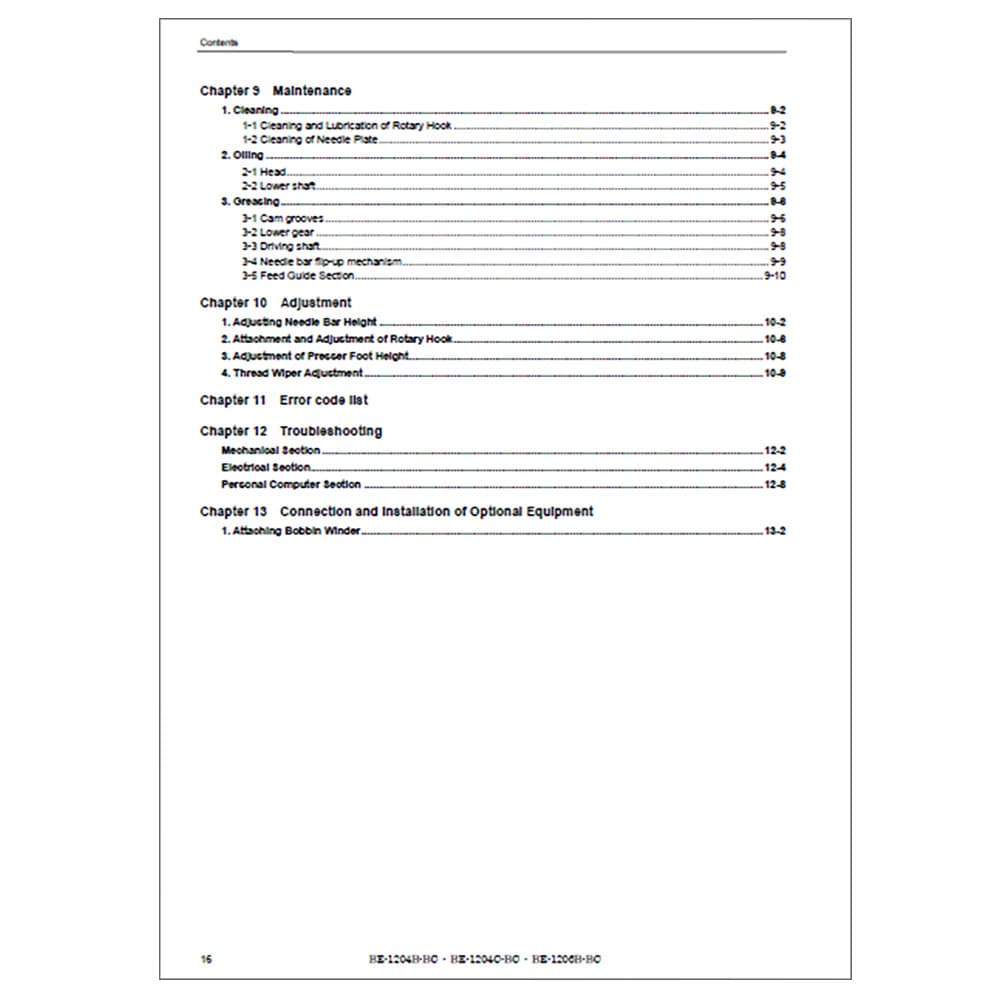 Brother Industrial BAS-1204C-BC Instruction Manual image # 116591
