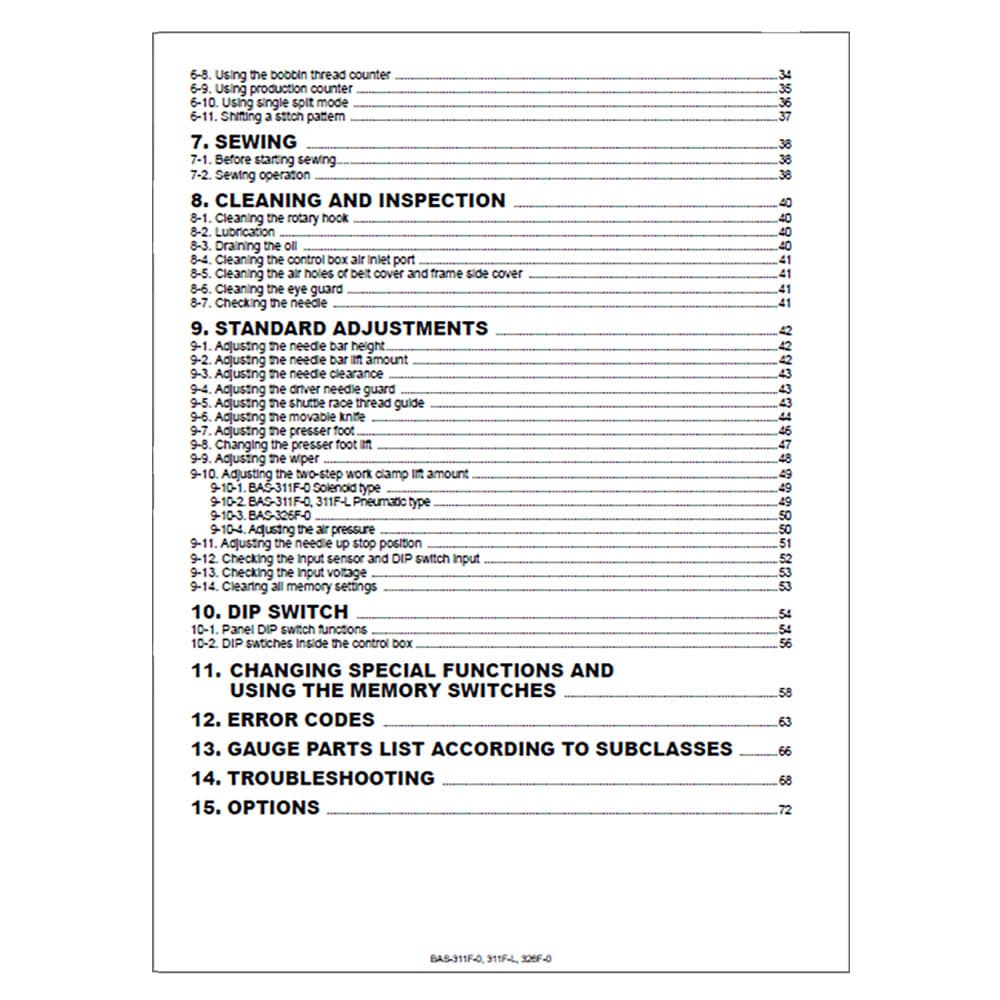 Brother BAS-311F-0 Instruction Manual image # 116611