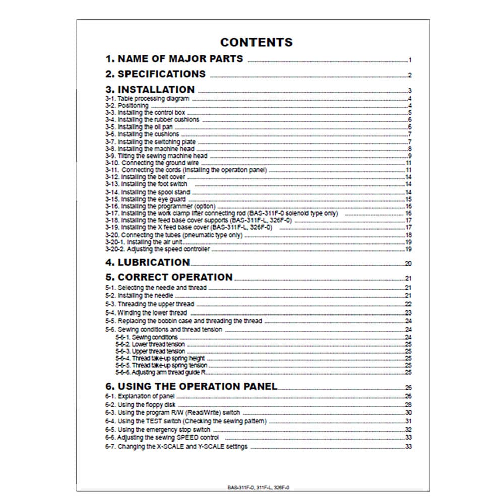 Brother BAS-326-0 Instruction Manual image # 116635