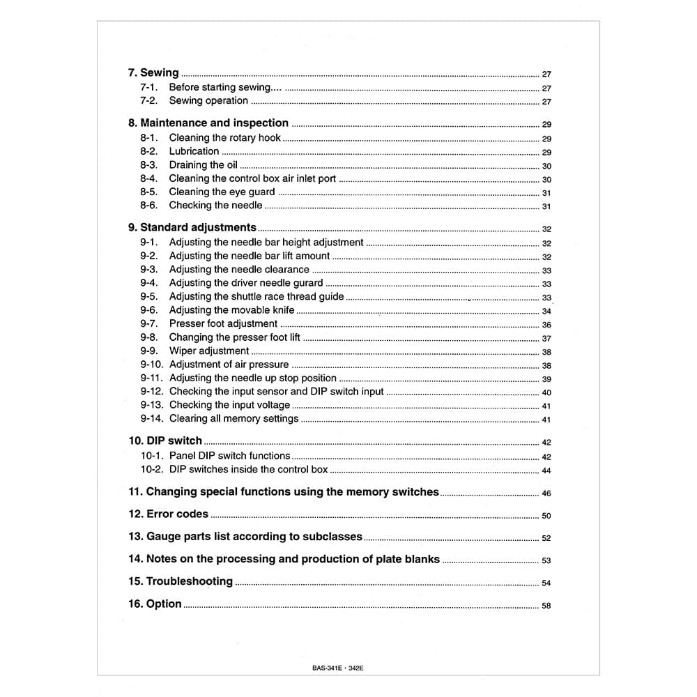 Brother BAS-341E Instruction Manual image # 116637