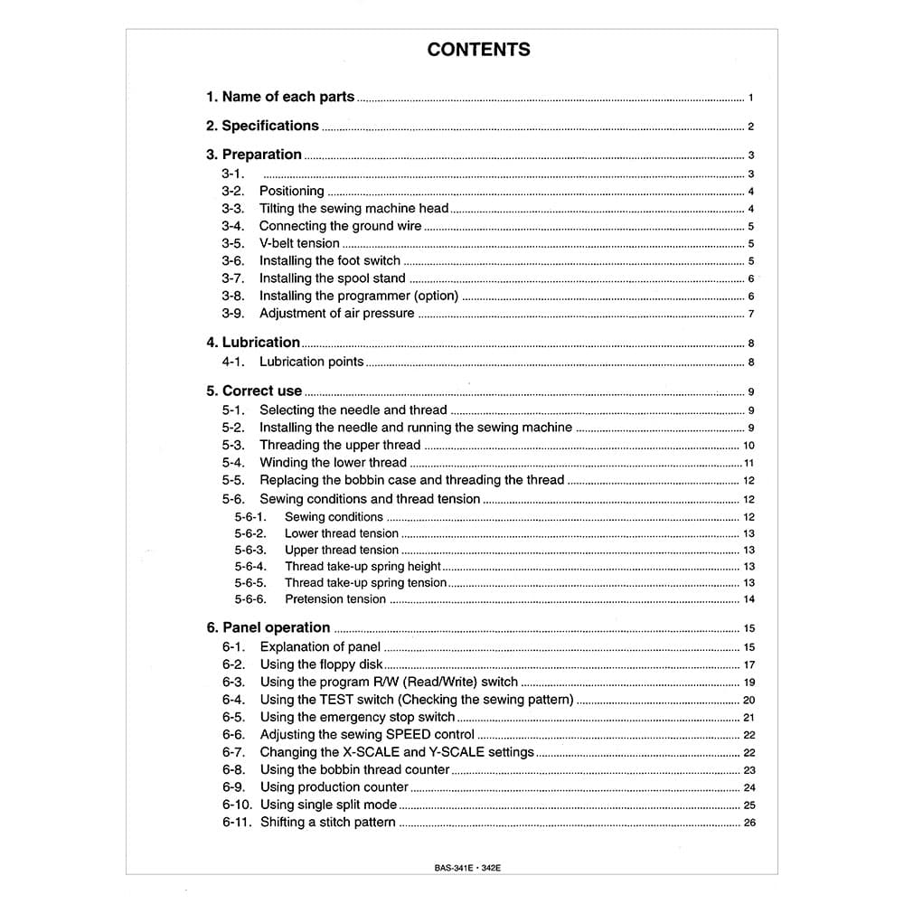 Brother BAS-342E Instruction Manual image # 116644