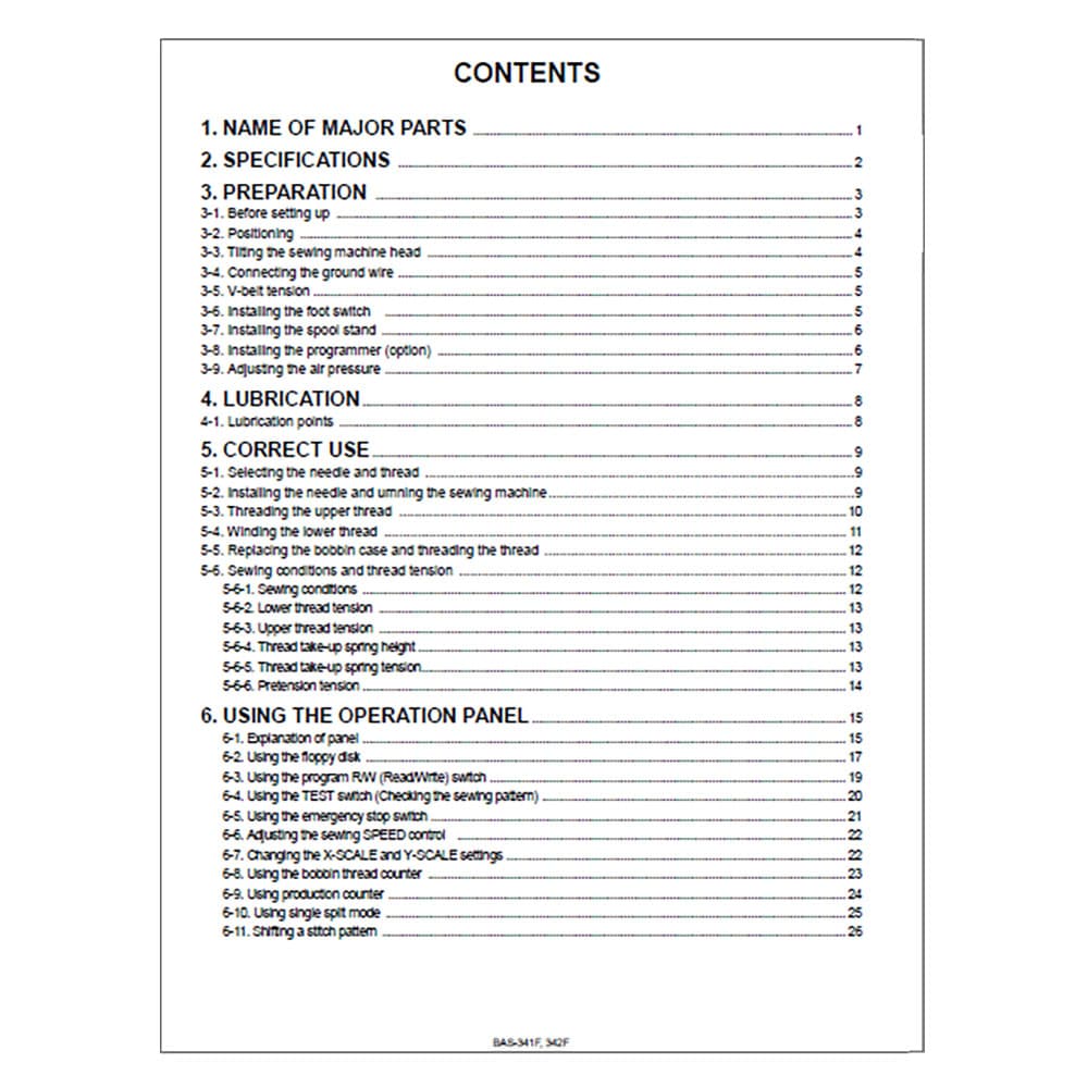 Brother BAS-342F Instruction Manual image # 116645