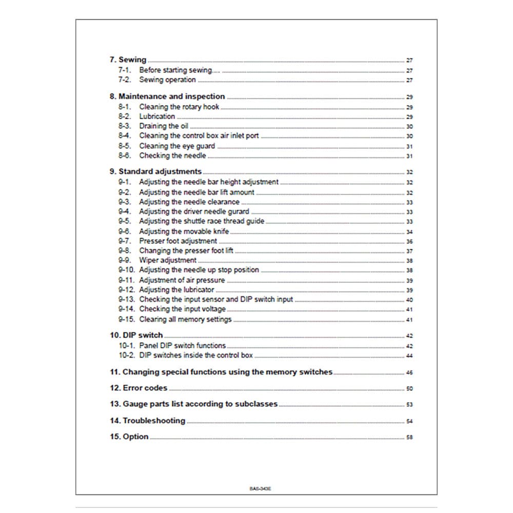 Brother BAS-343E Instruction Manual image # 116715